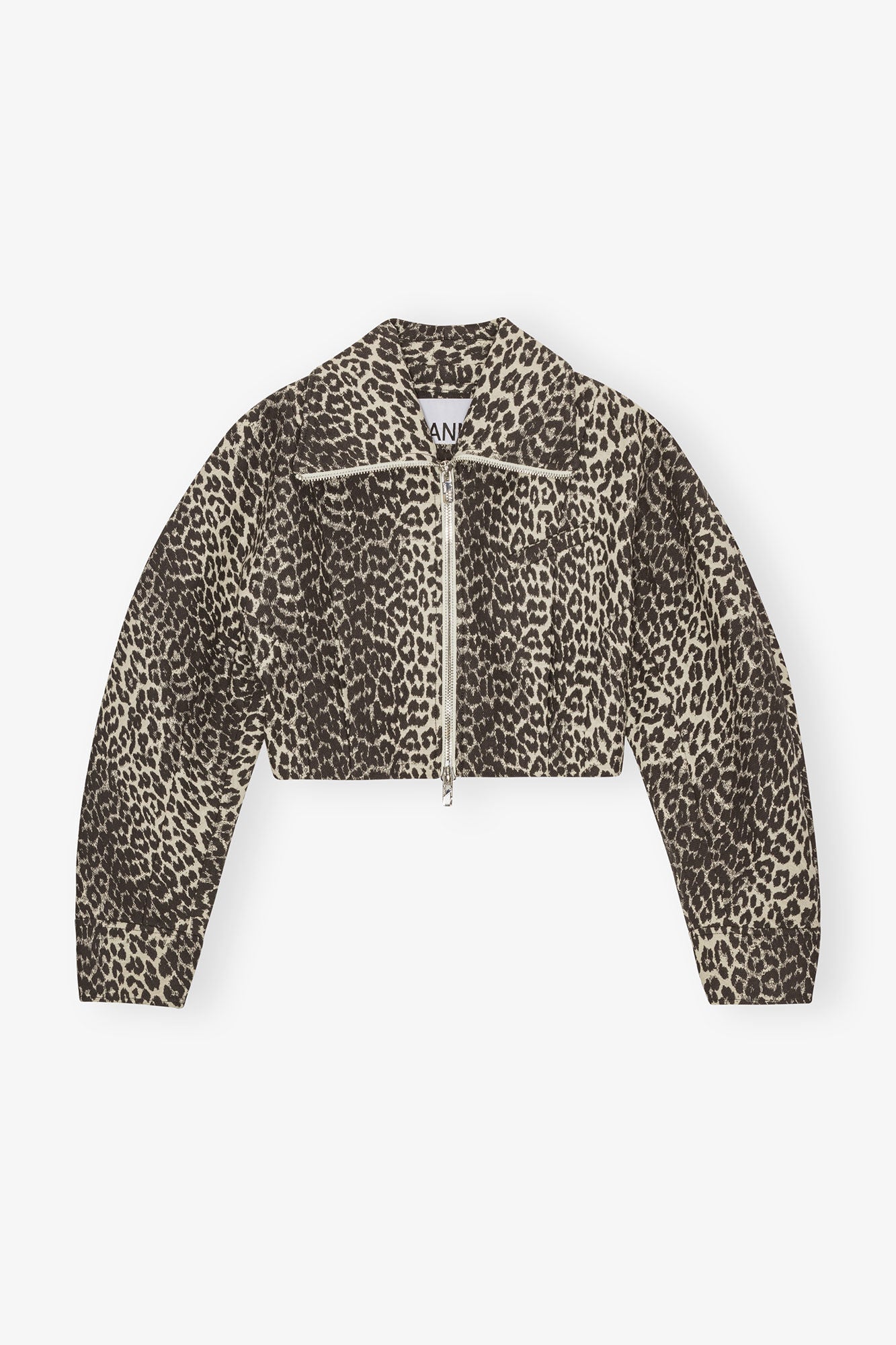 Leopard Cotton Tweed Curve Jacket