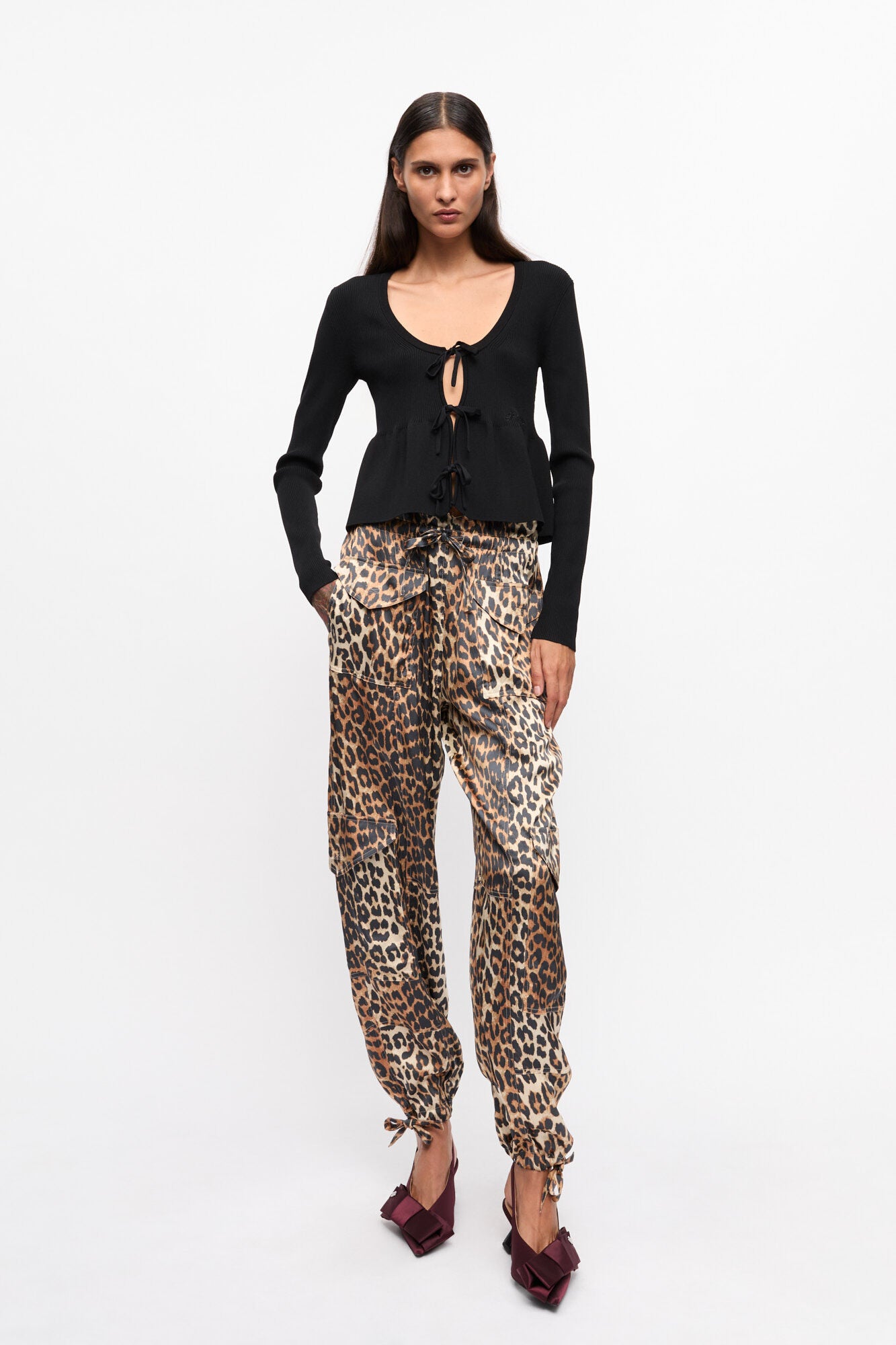 Leopard Printed Satin Pant