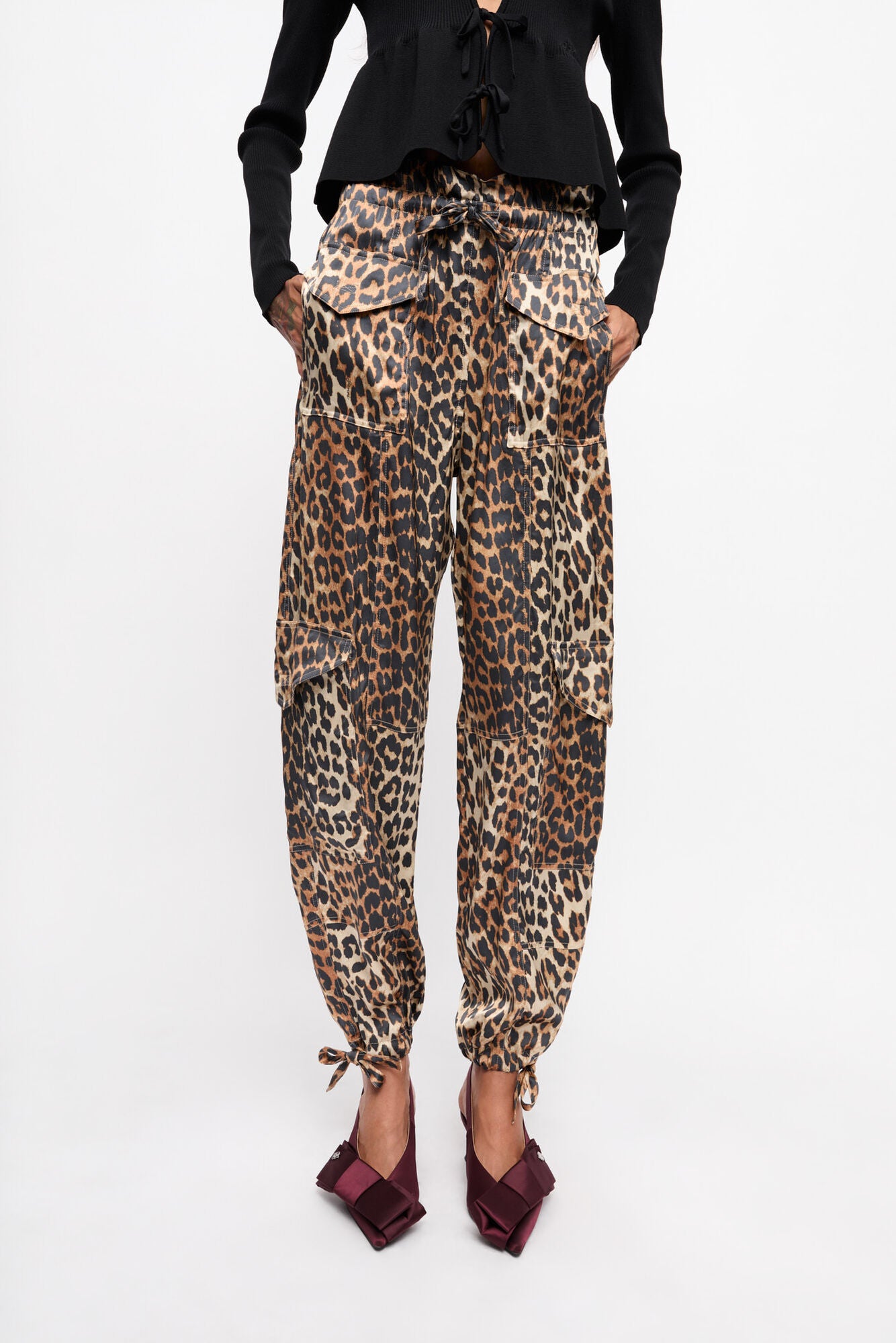 Leopard Printed Satin Pant