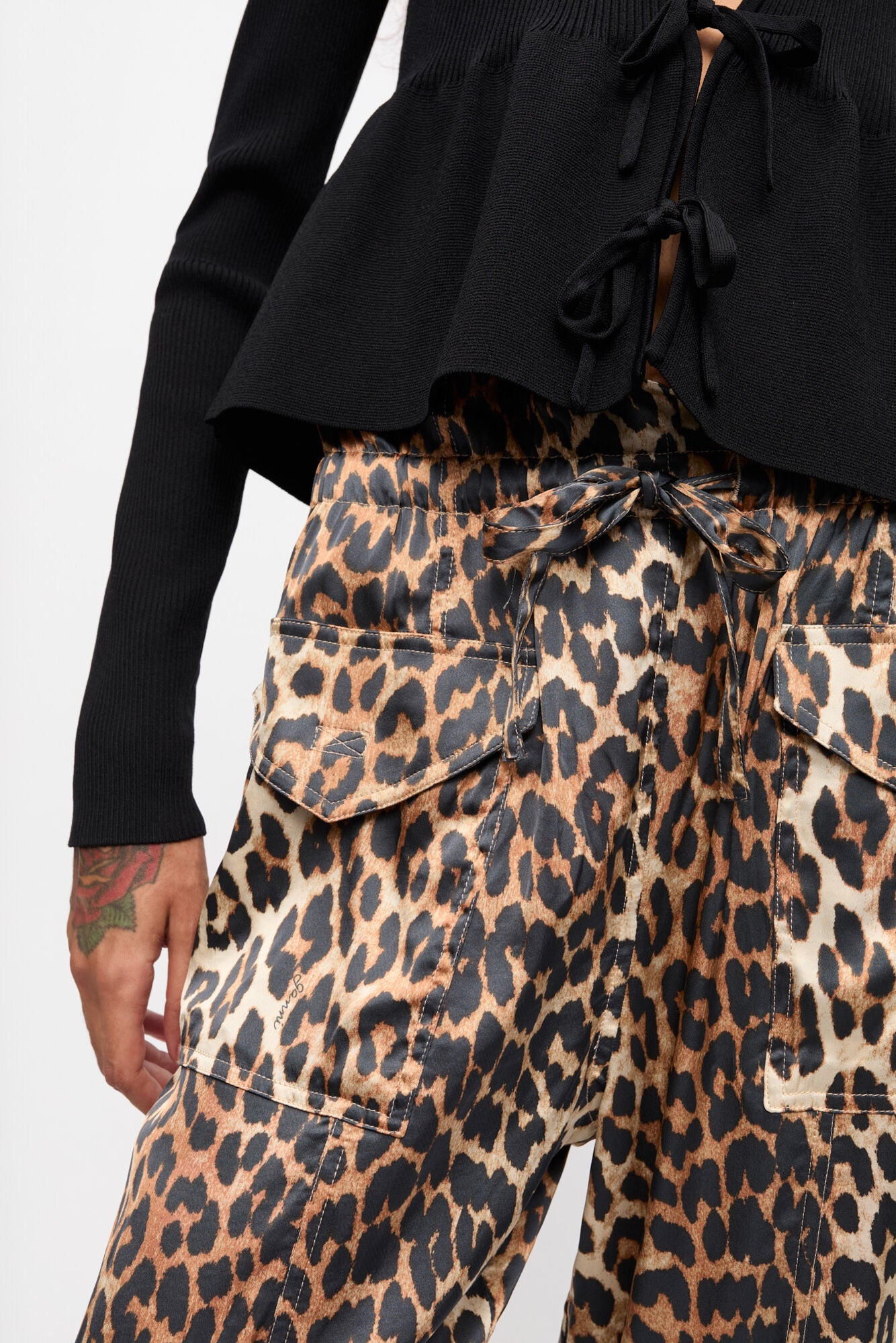 Leopard Printed Satin Pant