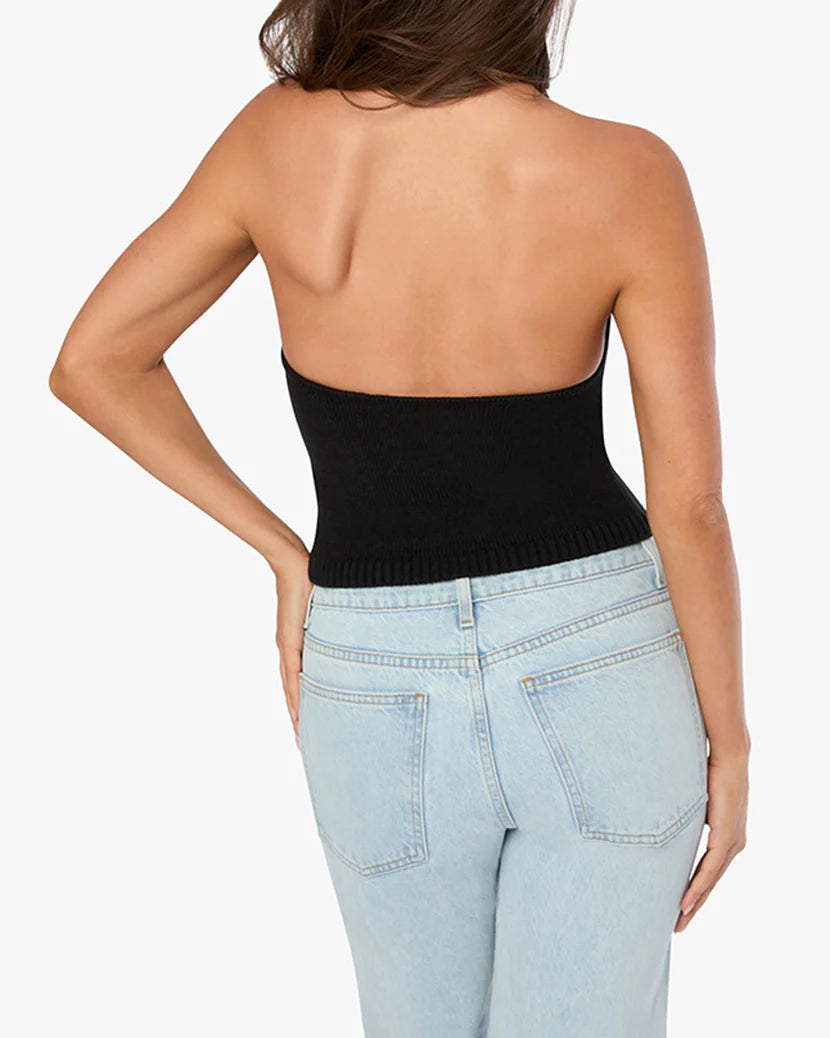 Open Back Halter Sweater Top