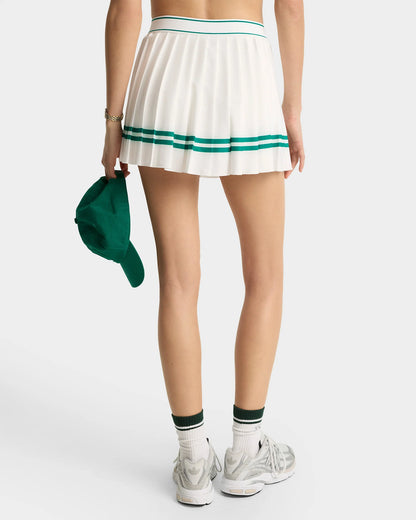 Falda plisada con logo en cursiva