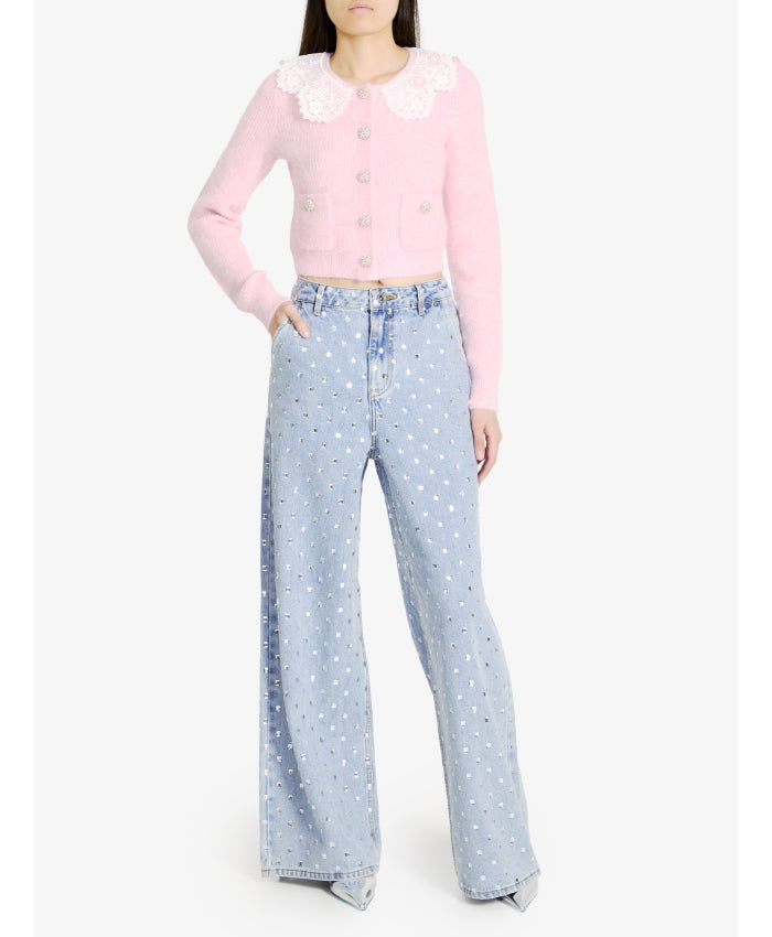 Square Rhinestone Denim Jean