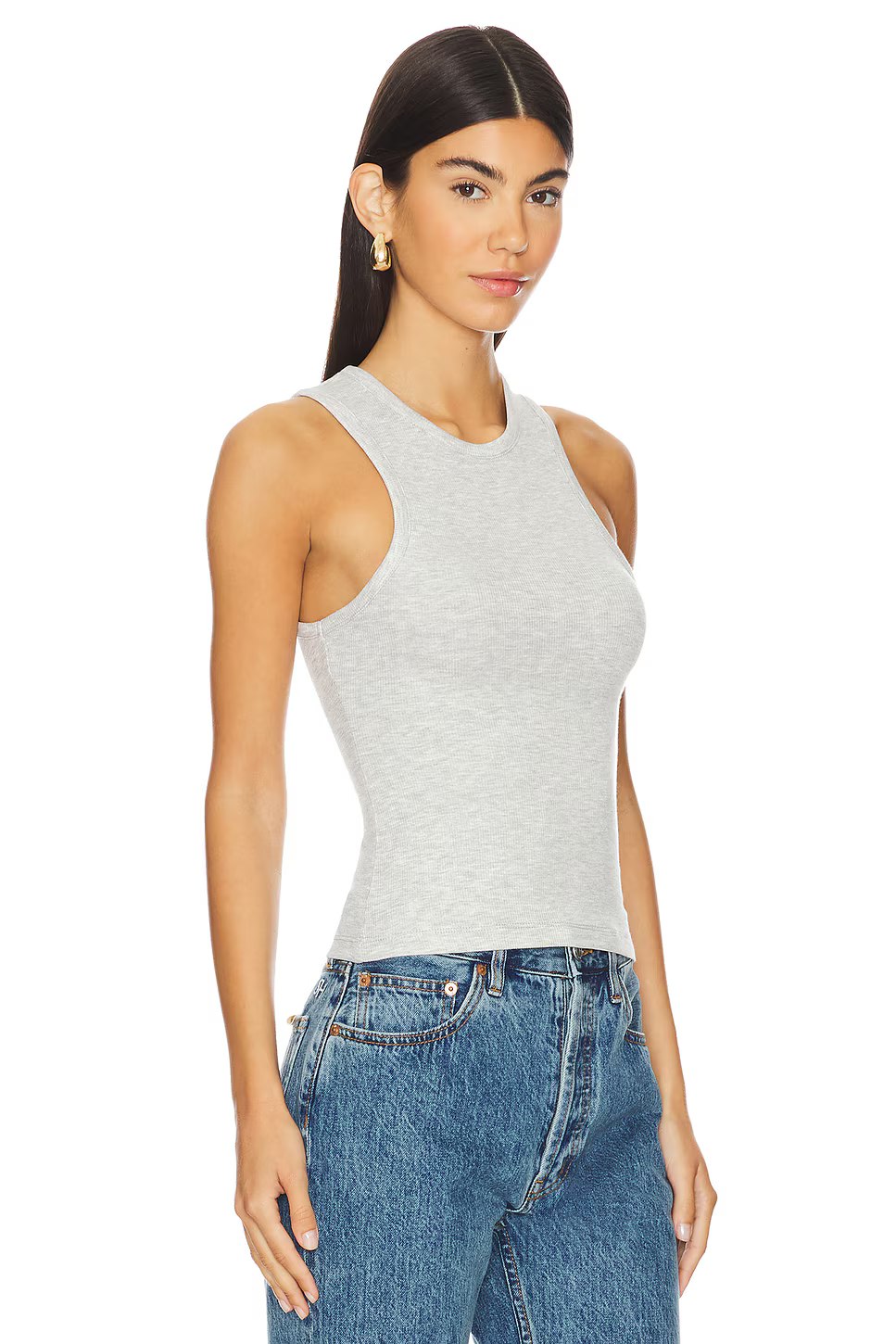 Scooped Ribbed Tank Top