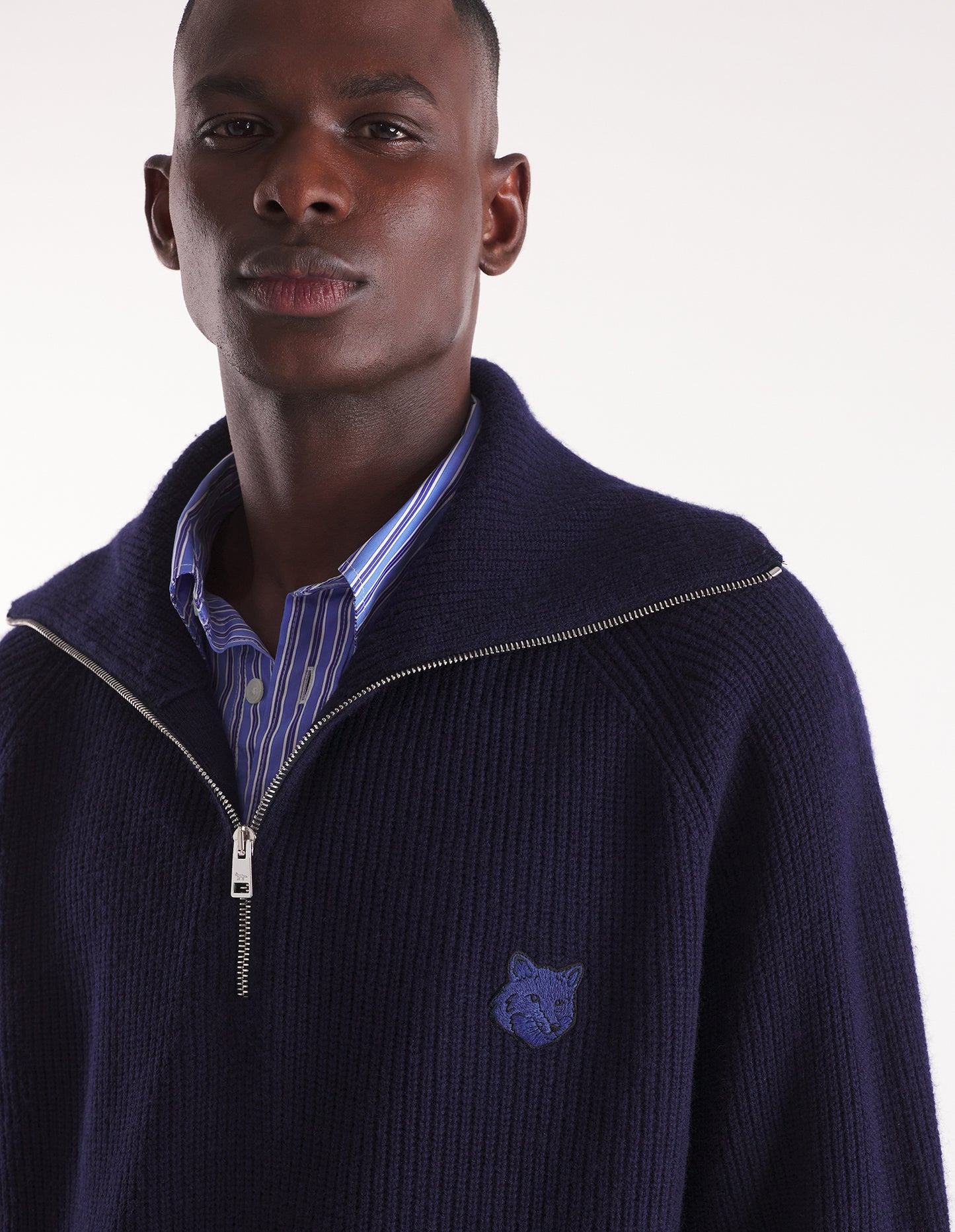 Bold Fox Head Patch Half Zip Jumper