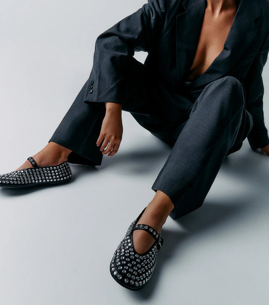 Miami Black Nappa Flats