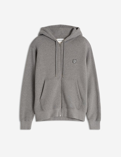 Sudadera con capucha y cremallera con estampado de cabeza de zorro.