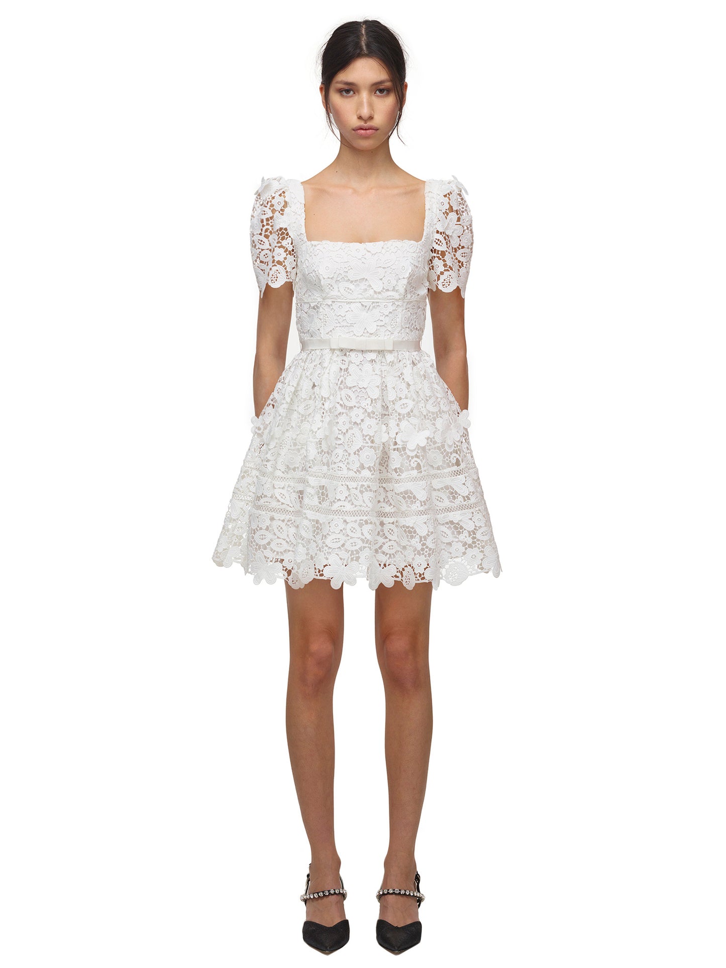 Guipure Lace Mini Dress