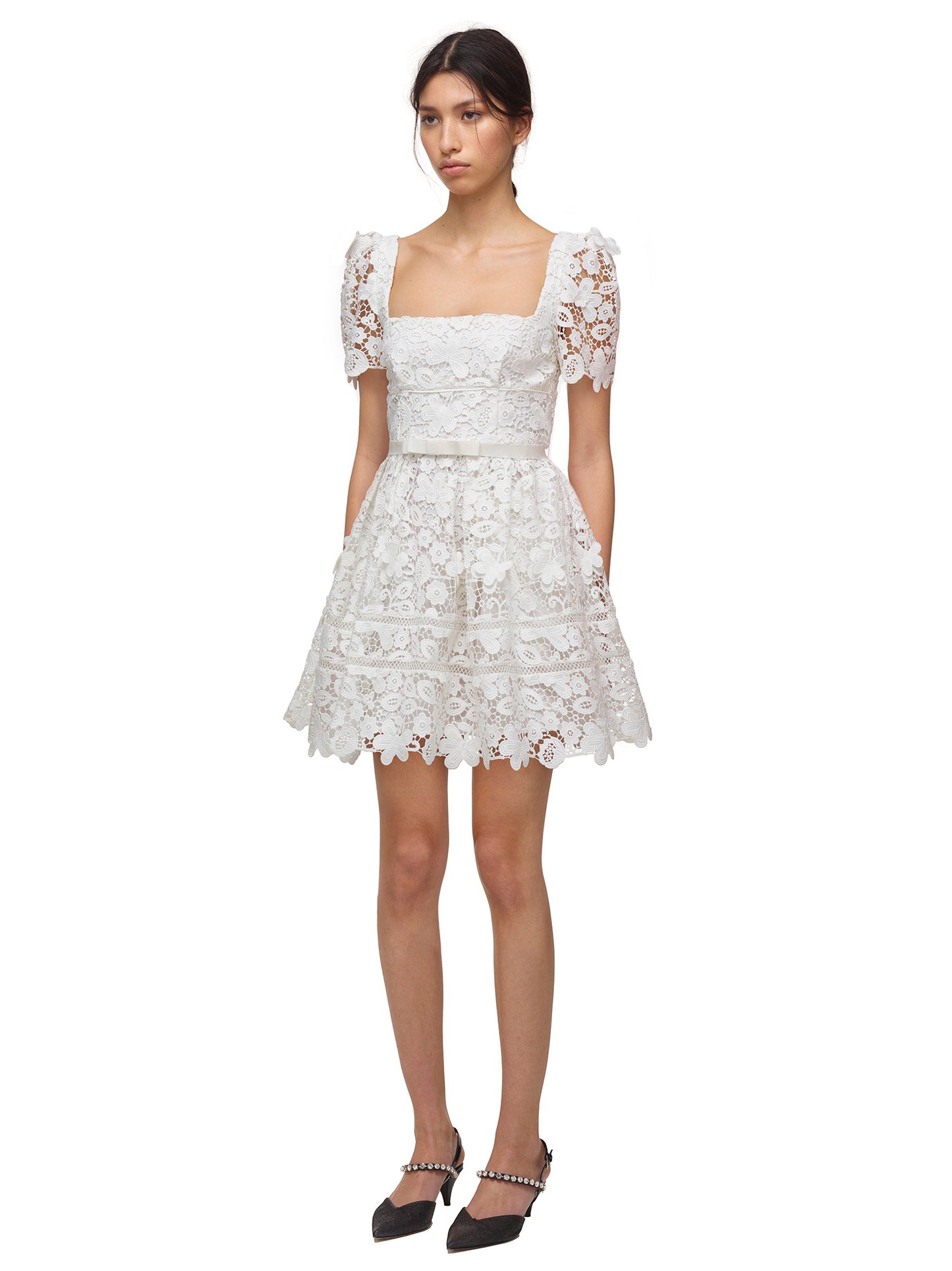 Guipure Lace Mini Dress