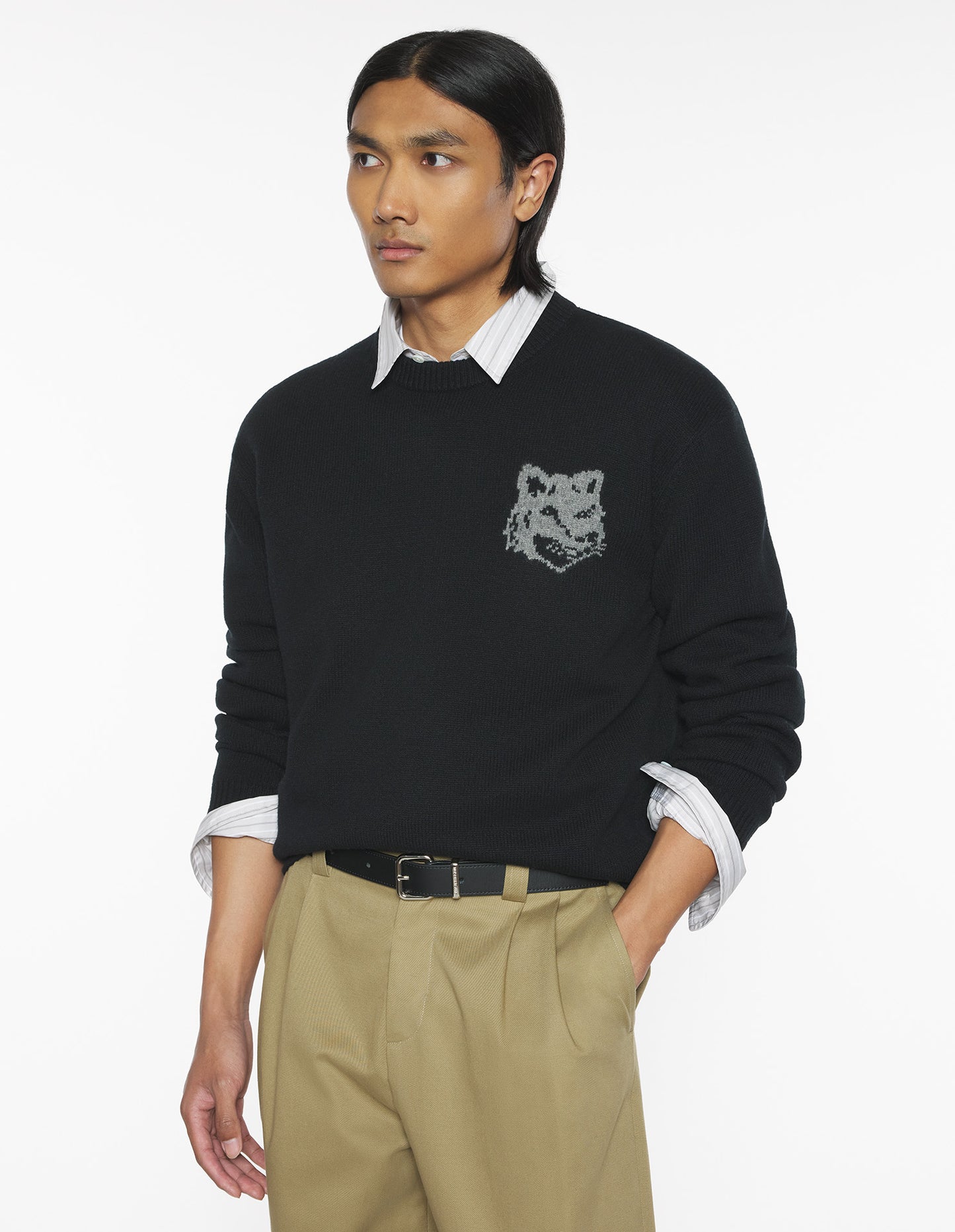 Fox Head Intarsia Merino Jumper