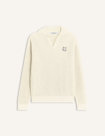 Fox Head Ribbed Polo Jumper