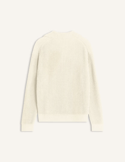 Fox Head Ribbed Polo Jumper