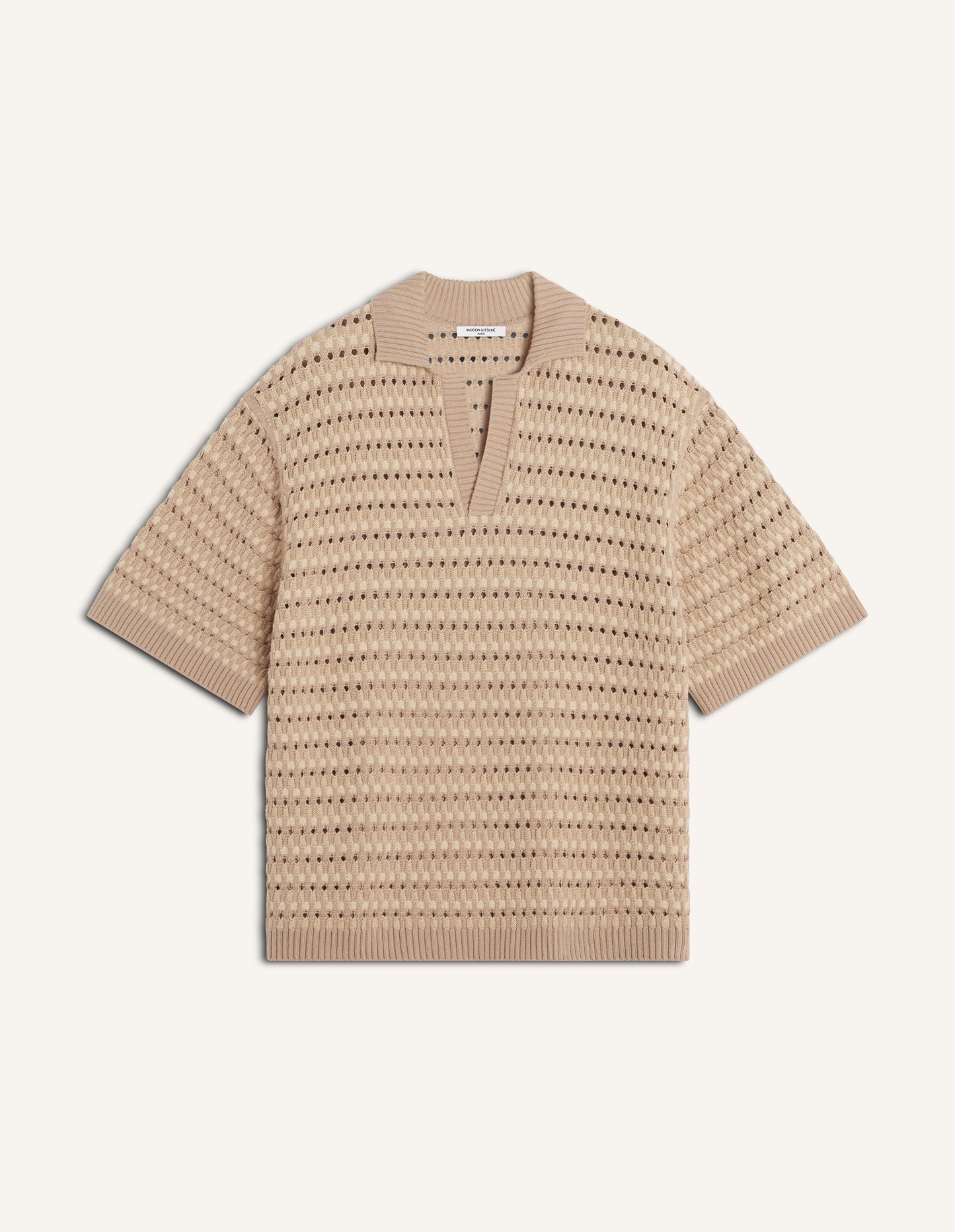 Basket Weave Knitted Polo
