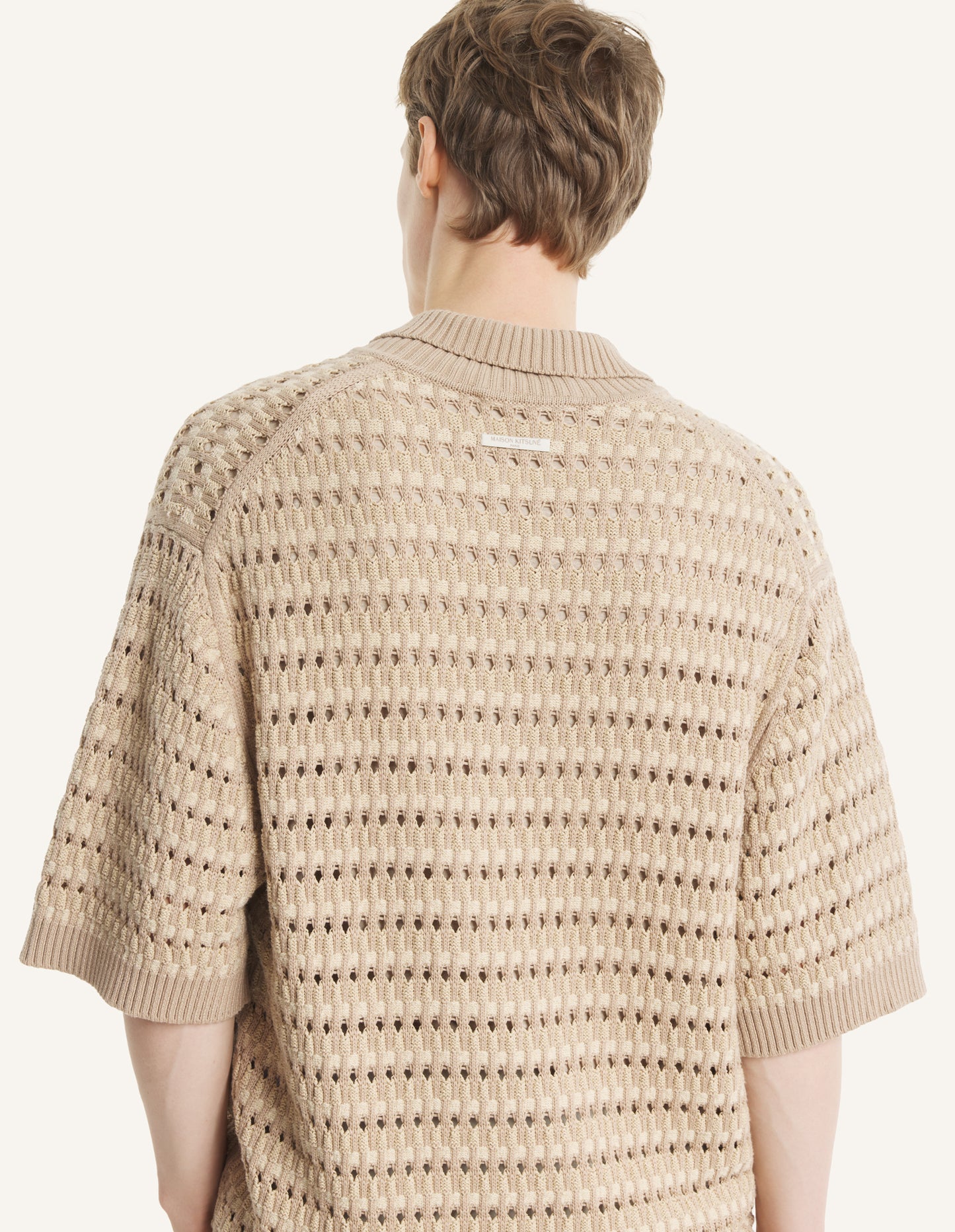 Basket Weave Knitted Polo
