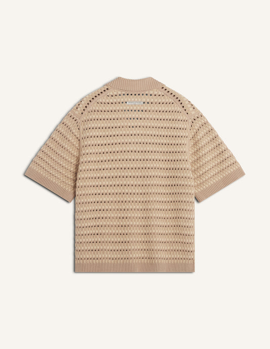 Basket Weave Knitted Polo