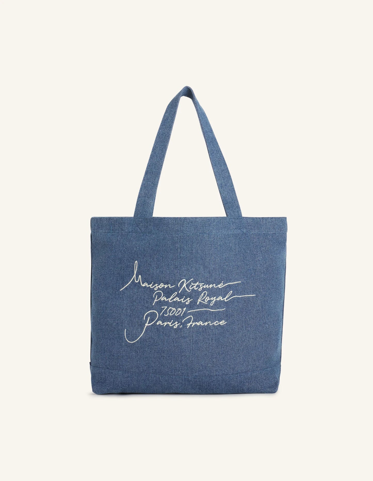 Poetic Script Denim Tote