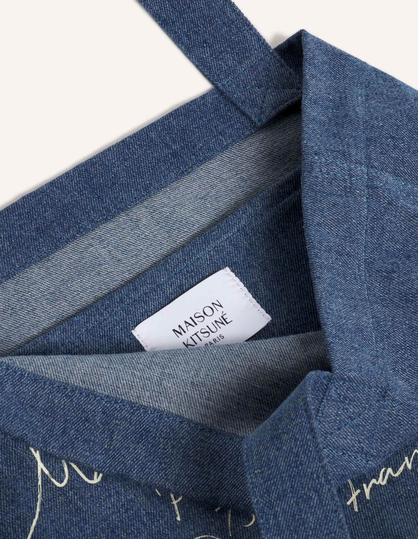 Poetic Script Denim Tote