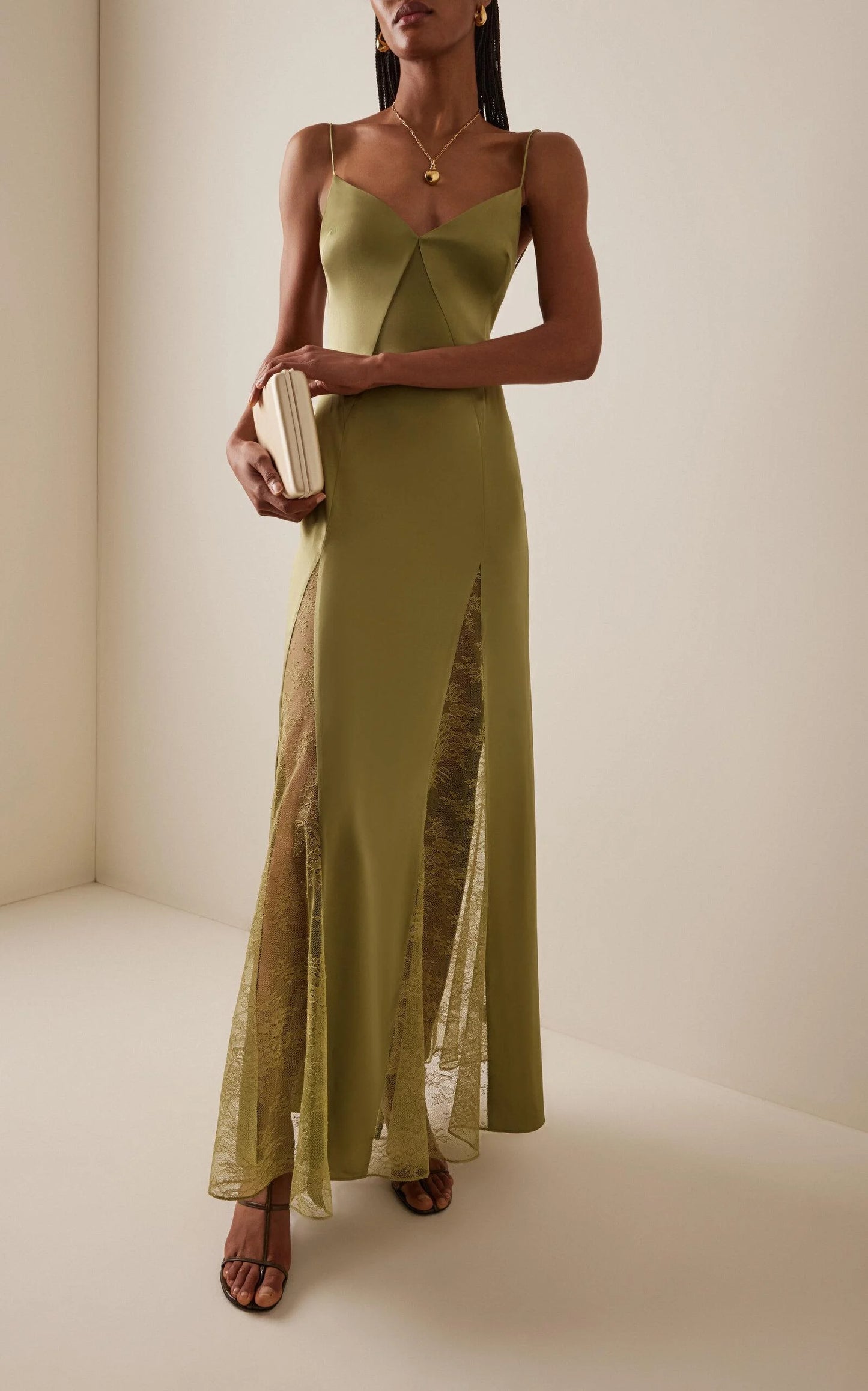 Trinity Lace Silk Maxi Dress